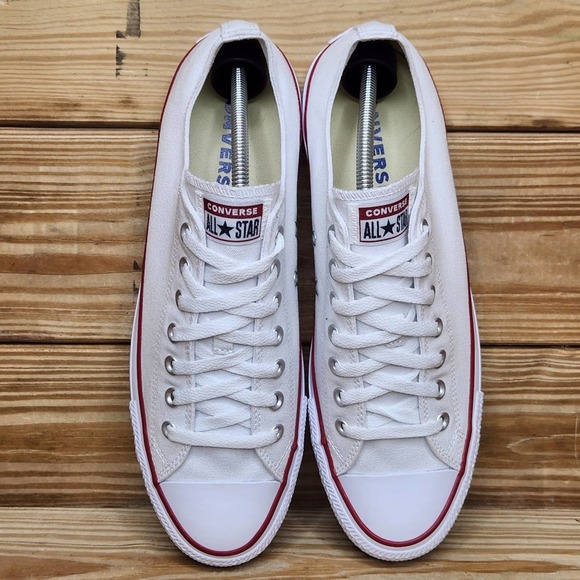 Converse Mens 12 All Star Ox Chuck Taylor White Lace Up Low Top Sneakers - Picture 7 of 9